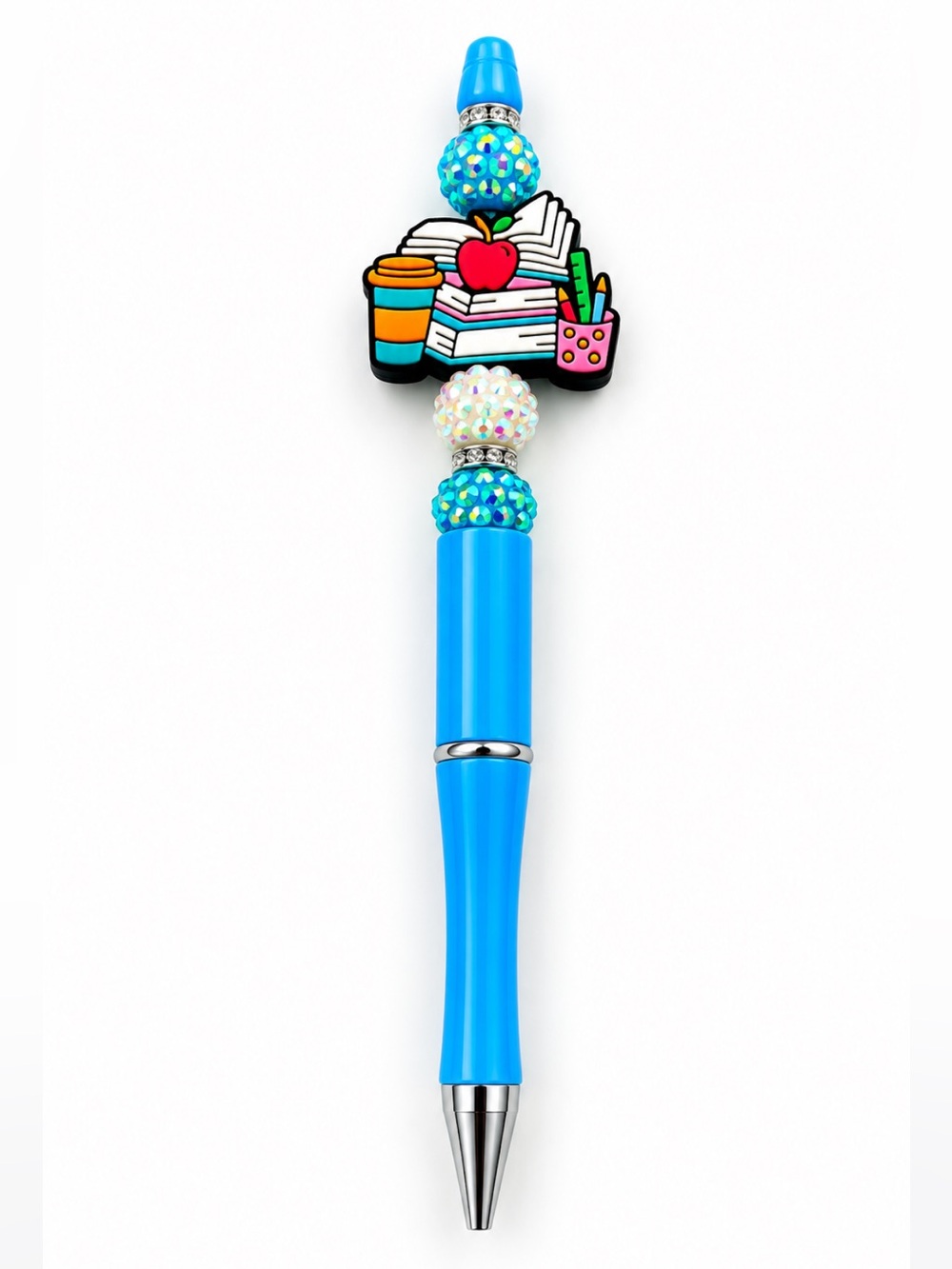 Blue Decorative Stylus Pen with Rhinestone Accents
